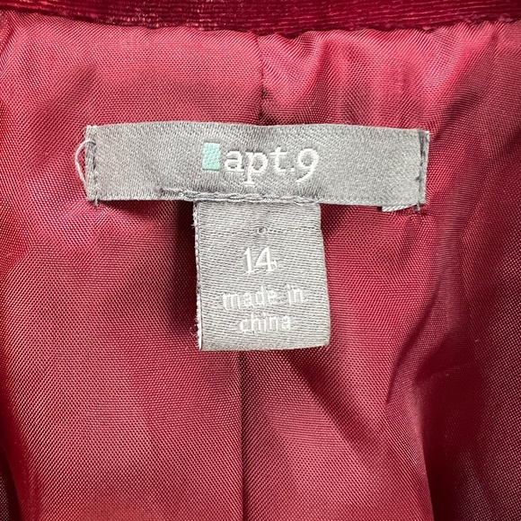 Burgundy Velour Blazer Top Women Holiday Christmas Velvet Y2K Romantic Academia - Picture 6 of 12